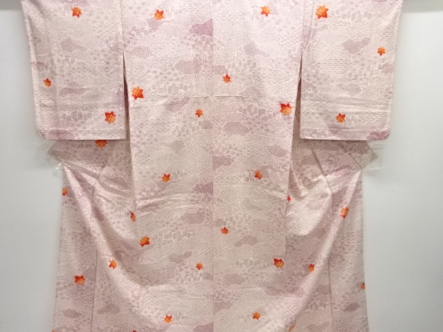 JAPANESE KIMONO / ANTIQUE MAPLE / CLASSIC PATTERN JODAI TSUMUGIHITOE K